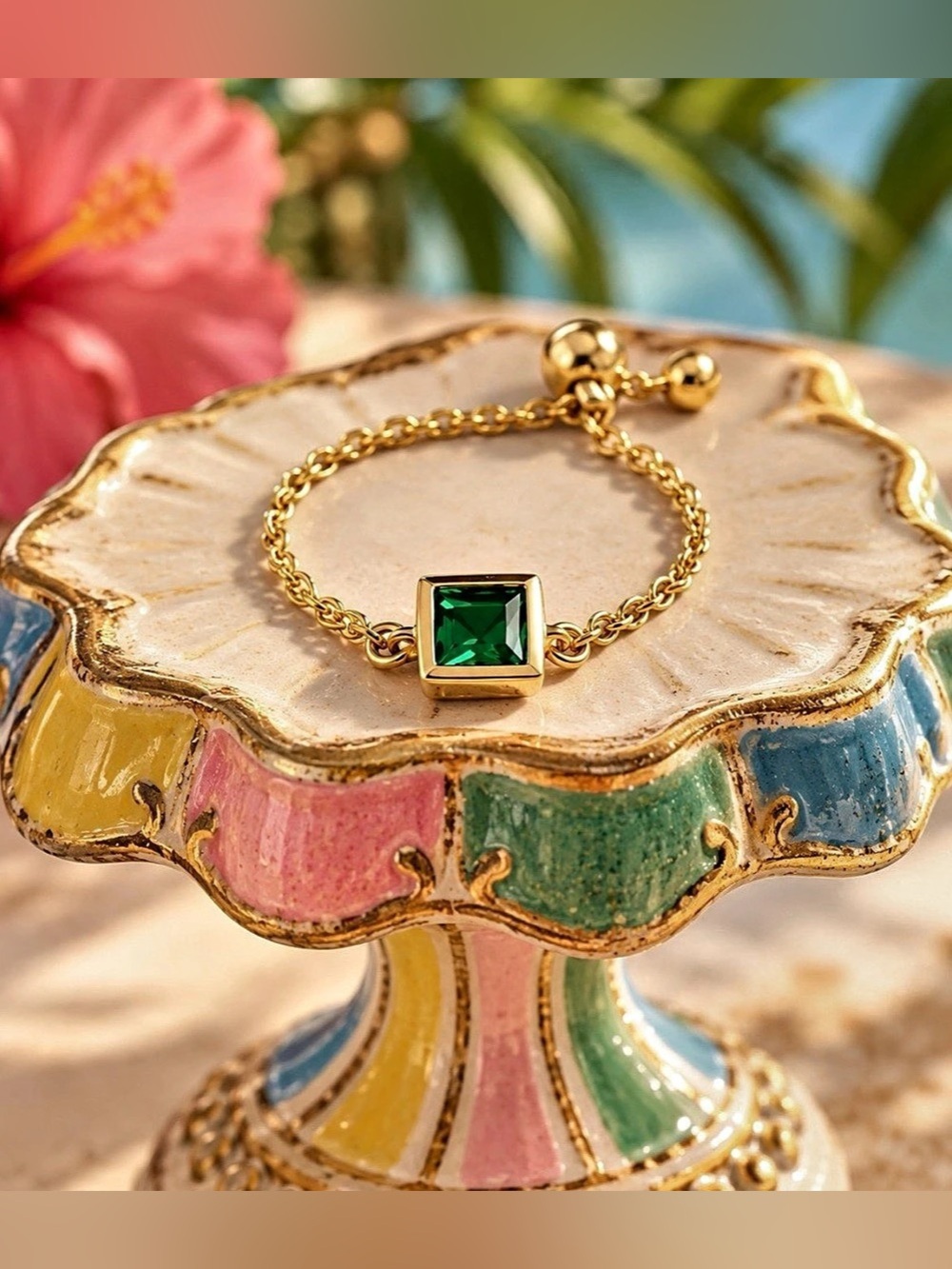 🌺 Rio Mar Square Zircon Adjustable Ring🌺